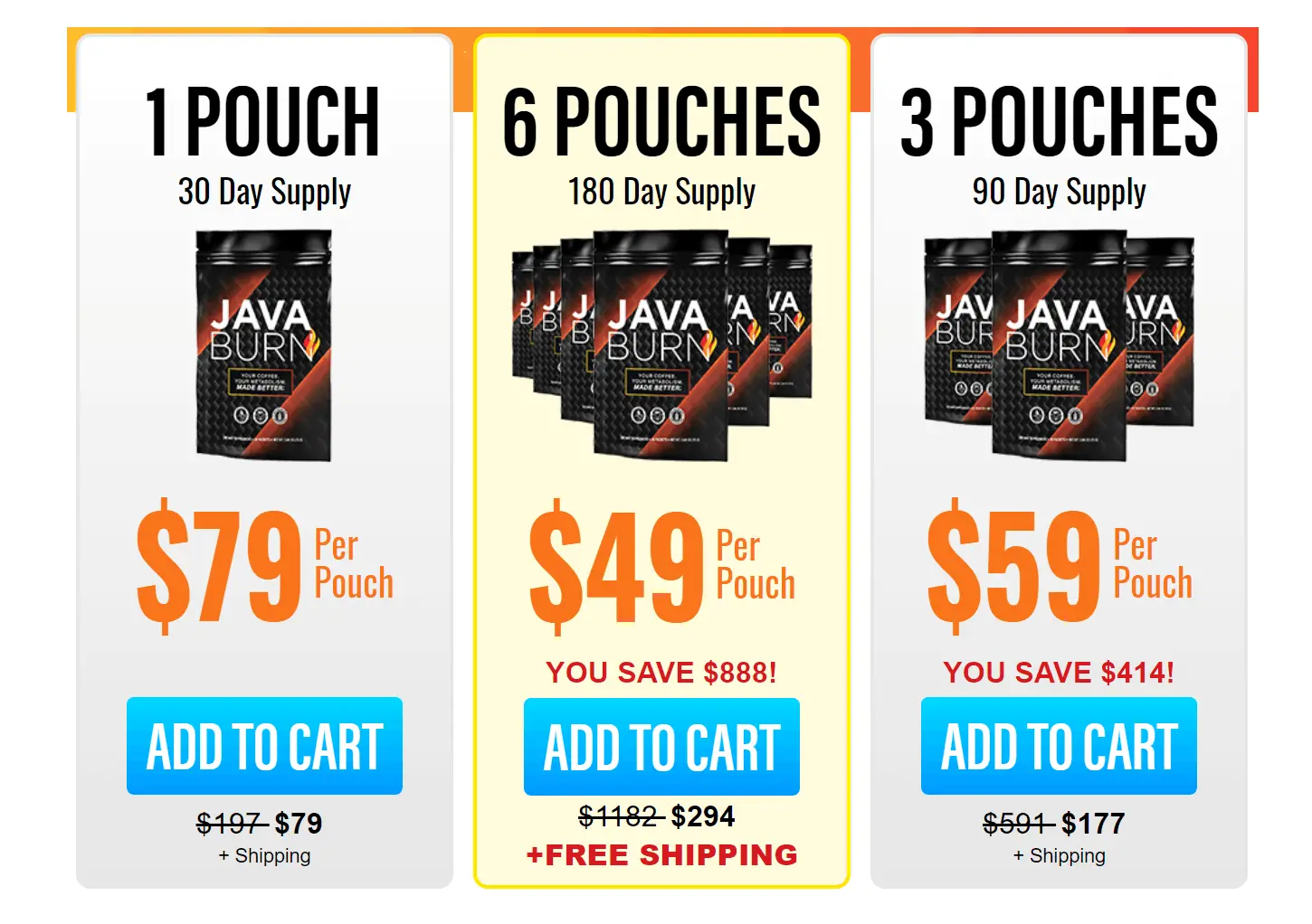 Java Burn pricing